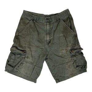Vintage Sideout Cargo Shorts Size 32 Green Thrashed Surf Grunge